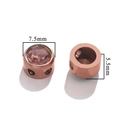 Perle en acier inoxydable rose doré 7,5mm avec strass rose pour bijoux DIY - C Or Rose