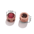 Perle d'espacement en acier rose doré avec pierre rouge et dimensions de 7,5 mm - D Or Rose