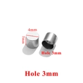 4mm diameter stainless steel leather cord end caps for DIY jewelry making and necklaces - Inner 3mm / Steel