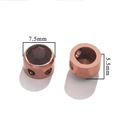 Perle en or rose avec strass rouge, diamètre 7,5 mm pour la création de bijoux DIY - F Or Rose