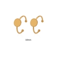 Polished 10mm flat disc ring base in gold stainless steel for jewelry making - Gold Flat Round