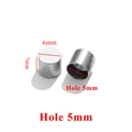 Silver stainless steel 6mm cylindrical cord end caps for DIY jewelry making and connectors - Inner 5mm / Steel