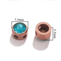 Perles d'espacement en acier inoxydable rose doré avec cristal bleu pour bracelets DIY - G Or Rose