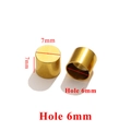 7mm gold stainless steel cylindrical end cap for leather cord jewelry DIY projects - Inner 6mm / Gold