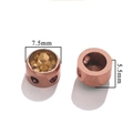 Perle en acier inoxydable or rose 7,5mm avec strass pour création de bijoux DIY - H Or Rose