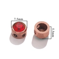 Perle en acier inoxydable or rose avec cristal rouge 7,5 mm pour bijoux DIY - I Or Rose