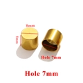 8mm gold stainless steel cylinder cord end cap with 7mm hole for jewelry making - Inner 7mm / Gold