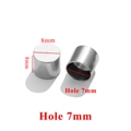 Cylindrical stainless steel cord end caps 8mm with 7mm hole for jewelry making - Inner 7mm / Steel