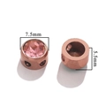 Perle en acier inoxydable or rose 7,5mm avec cristal rose pour bijoux DIY - Or Rose
