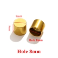 9mm gold stainless steel cylinder end caps with 8mm hole for DIY jewelry making - Inner 8mm / Gold