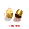 Golden stainless steel cord end caps for jewelry making with 9mm hole and flat finish - Inner 9mm / Gold