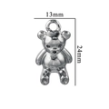 Polished stainless steel bear pendant 24mm height by 13mm width for DIY jewelry making - Teddy Bear