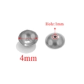 Vacuümgecoate 4mm roestvrijstalen halfronde kralenkap met 1mm gat voor DIY-sieraden - 4mm / Staalkleur