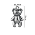 Vintage stainless steel bear pendant in graffiti style with dimensions 11.5mm by 20mm - Round Face Bear