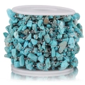 DIY stainless steel chain with turquoise stones on spool for jewelry making - Steel-Sky Blue