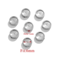 Set of 8 silver stainless steel 6mm round enamel bead caps with 1mm hole for DIY jewelry - 6mm / Steel