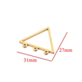 Golden triangle geometric connector with three loops in 31mm width and 27mm height - Gold Triangle Large