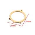 Golden 25mm and 30mm round stainless steel jewelry connectors with 5 loop holes - Gold Round Large