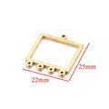 Golden square stainless steel earring connector with 4 holes for DIY jewelry making - Gold Square Large