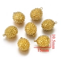 Macro view of 3D gold durian charms in stainless steel with 15x10.5mm dimension - Large / Gold