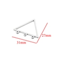 Connecteur triangulaire en acier inox argenté 31x27mm avec trois anneaux pour bijoux DIY - Triangle Argent Large
