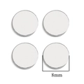 Set of four 8mm silver stainless steel round disc pendants for DIY jewelry making - 8mm