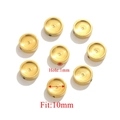 Golden round enamel beaded jewelry connector with 1mm hole and 10mm fit size - 10mm / Gold