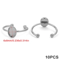 Silver stainless steel 6x8mm oval bezel ring bases for DIY jewelry making 10PCS - Silver Oval