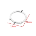 Connecteur boucles d'oreilles rond 30mm en acier inoxydable avec 5 trous pour bijoux DIY - Cercle Argent Large