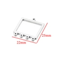 Connecteur géométrique carré en acier inoxydable argenté pour bijoux DIY 22mm x 25mm - Carré Argent Large