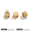 Polished 4mm golden stainless steel enamel beads for DIY jewelry making - 4mm / Gold