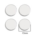 Set of 4 silver stainless steel blank round discs with 12mm diameter for DIY jewelry - 12mm