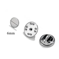 Perni piatti in acciaio inox da 6mm con chiusura a farfalla in argento lucido - Pezzo Singolo / 6mm