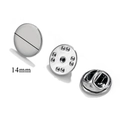 Set base per spilla 14mm in acciaio inossidabile argento con chiusura a farfalla DIY - Pezzo Singolo / 14mm