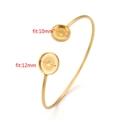 Gouden roestvrijstalen armband met 10mm en 12mm zettingen voor DIY-sieraden maken - Goud - Dubbele Trays