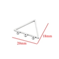 Connecteur triangle en acier inoxydable argenté à trois boucles 20mm par 18mm - Triangle Argent Petit