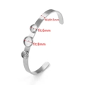 Zilveren roestvrijstalen 5mm armband met 6mm en 8mm ronde trays voor DIY sieraden maken - Zilveren Toon - Drie Trays