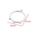 Connecteur de boucle d'oreille géométrique en acier argenté 20mm pour bijoux DIY - Cercle Argent Petit