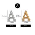 Letter A stainless steel pendant in gold and steel color with textured finish 21.5mm - Letter A / Gold