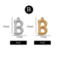Letter B charm in gold and silver finish with textured surface and size dimensions - Letter B / Gold
