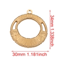 Pendentif rond doré en acier inoxydable tressé de 34mm pour la création de bijoux - Or-Rond