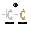 Letter C stainless steel pendant in gold and steel finish with hammered texture - Letter C / Gold