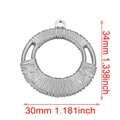 Pendentif rond en acier inoxydable tressé argent 30mm avec dimensions pour bijoux DIY - Couleur Acier - Rond