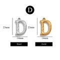 Letter D pendant in gold and steel finishes with textured bark pattern, 23mm height - Letter D / Gold