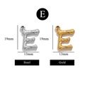 Polished stainless steel and gold letter E pendant charms for DIY jewelry making - Letter E