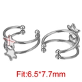 Silver stainless steel star-shaped open ring base for DIY jewelry in size 6.5x7.7mm - Steel Color - Star