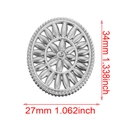 Pendentif tournesol ovale en acier inoxydable avec bord perlé, taille 34x27mm - Couleur Acier Ovale