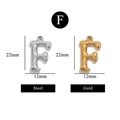 Letter F pendant in gold and steel finish with tree texture for DIY jewelry making - Letter F