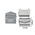 Stainless steel envelope locket pendant in silver finish measuring 21mm by 17mm - Simple Envelope Style (27-C5)