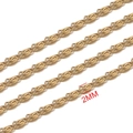 Golden 2mm stainless steel spiral twist chain for DIY jewelry making and necklaces - 1m Length / Gold